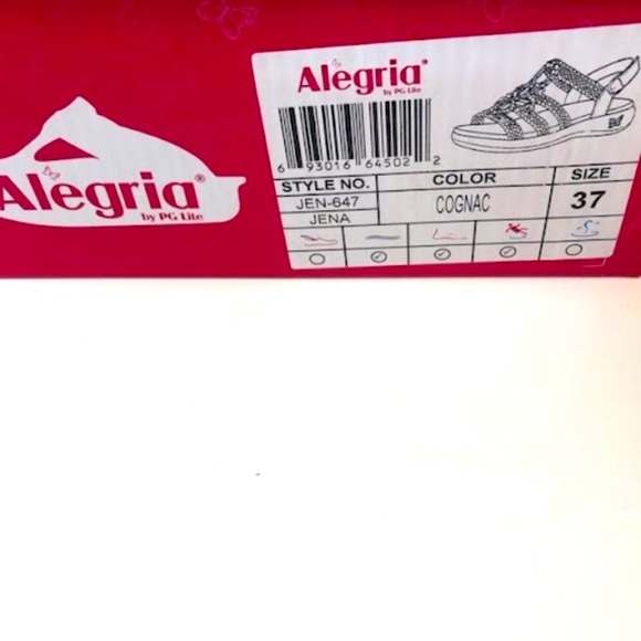 NWT ALEGRIA Jena Cognac Leather Slingback Sandal 6.5 - Picture 9 of 10